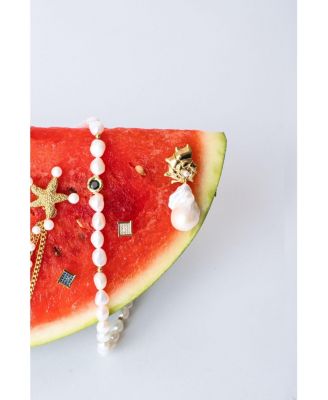 Leah Seashell Freshwater Baroque Pearl Drop Earrings