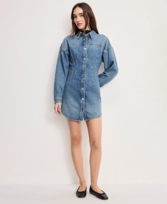 Women's Shaped Long-Sleeve Denim Dress