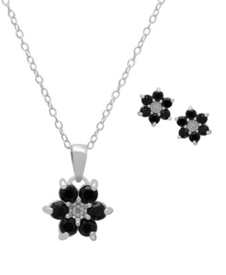 2-Pc. Sapphire (2.70 ct. t.w.) & Diamond (0.015 ct. t.w.) Pendant Necklace & Earrings Set in Sterling Silver
