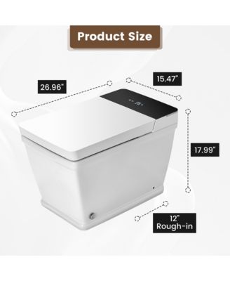 Smart One-Piece Bathroom Fixture With Heated Seat, Auto Flush, Wash, Dryer And Digital Display