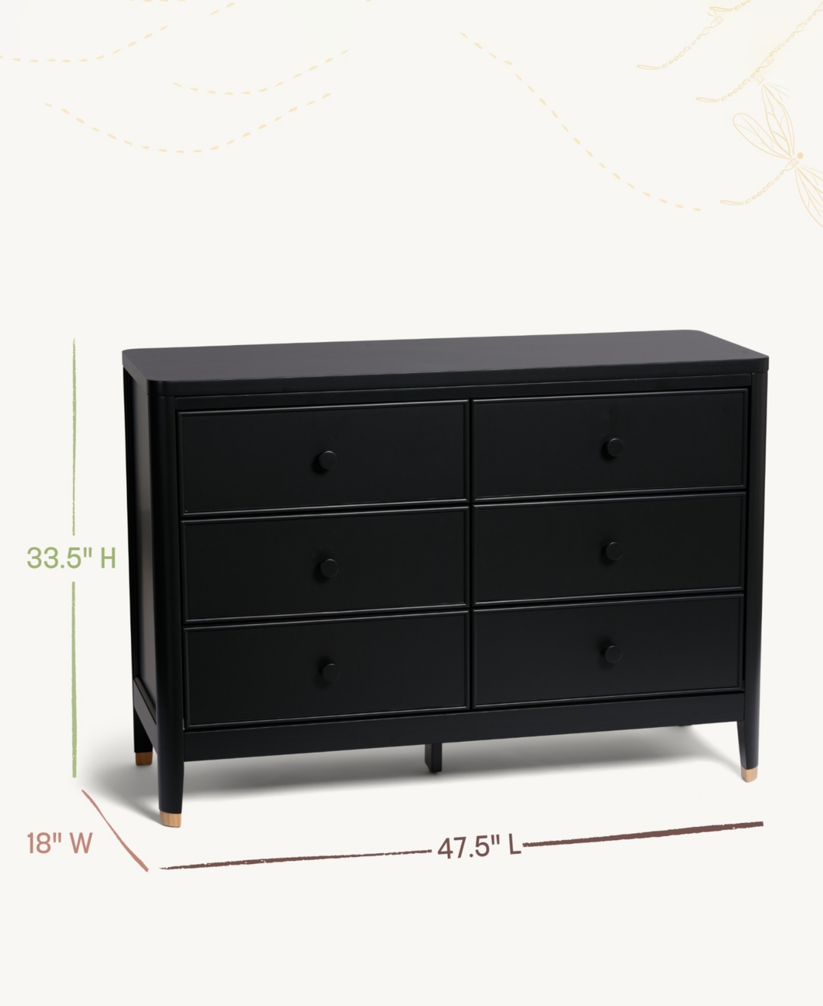 Little Seeds Baby Neutral Aster 6-Drawer Dresser