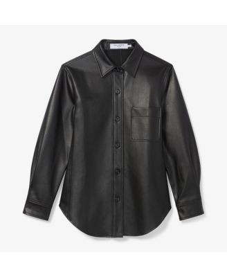 Women's Sierra Faux Leather Shacket with Relaxed Fit