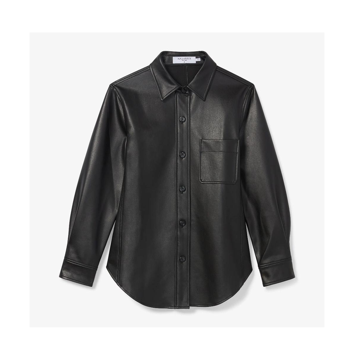 M.m.LaFleur Women's Sierra Faux Leather Shacket with Relaxed Fit