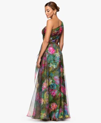 Women's Printed One-Shoulder Long Dress