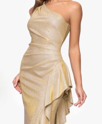 Women's One-Shoulder Glitter Long Dress