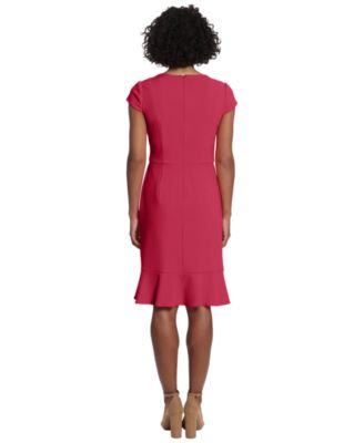 Petite V-Neck Jersey Fit & Flare Dress