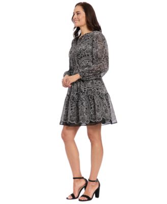 Petite Elastic Waistband A-Line Short Dress