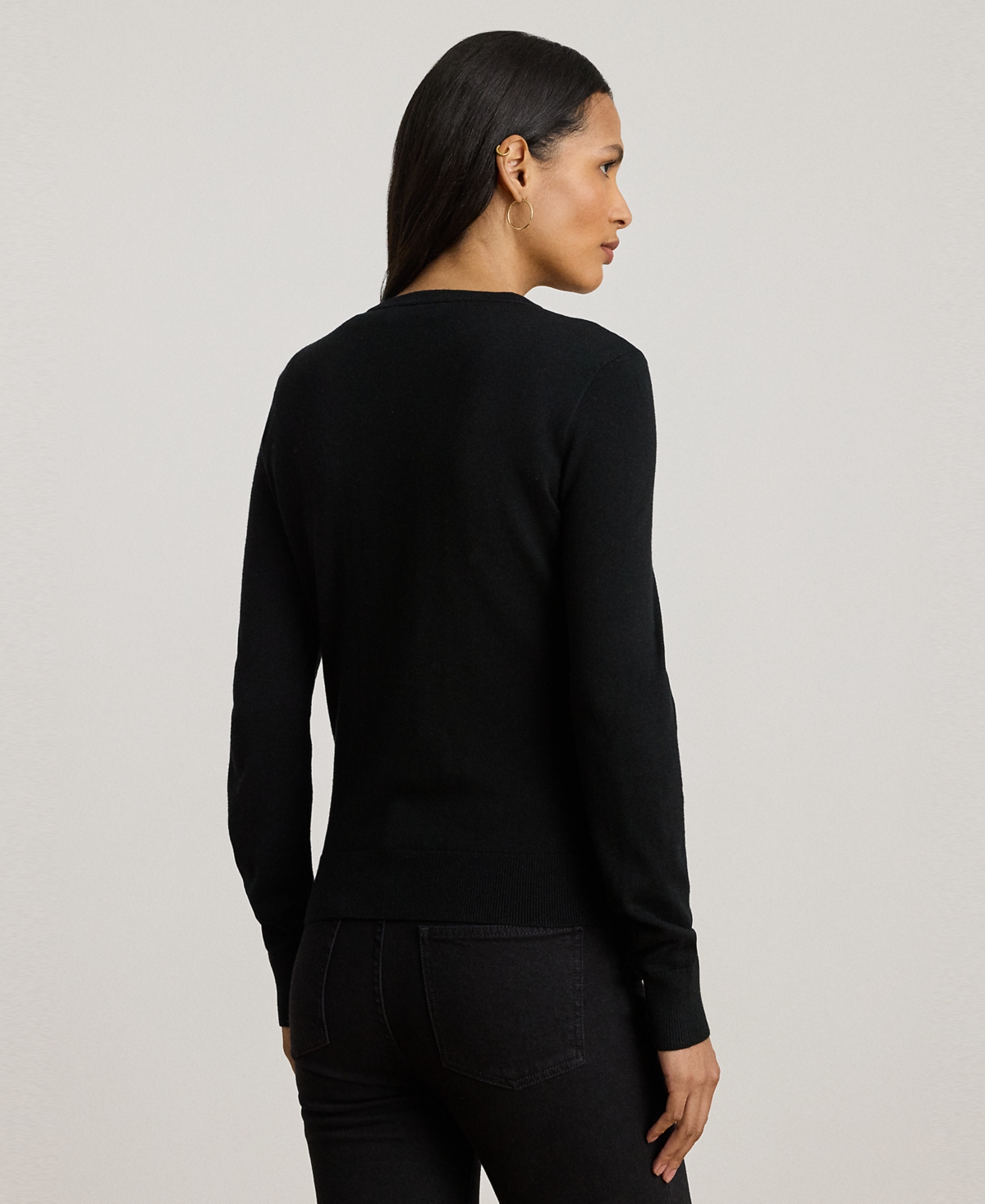 Ralph Lauren Petite Belting-print Long-sleeve Cardigan Sweater In Multi