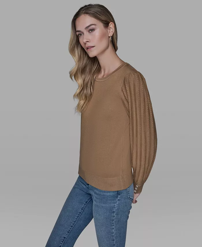 Petite Crewneck Long-Sleeve Sweater - thumbnail 9