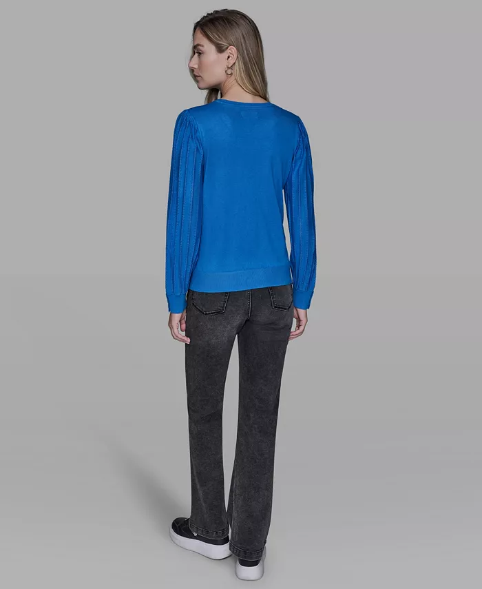 Petite Crewneck Long-Sleeve Sweater - thumbnail 5