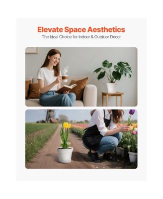 Set of 16 Plastic Plant Pots with Saucers and Drainage Holes