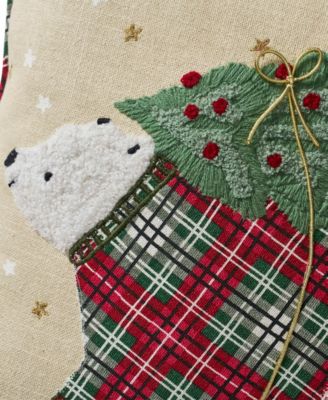 Polar Bear Holiday Decorative Pillow, 18" x 18"