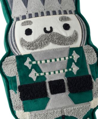 Nutcracker Shaped Holiday Decorative Pillow, 7" x 14"
