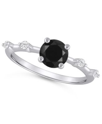 Amethyst (3/4 ct. t.w.) and White Diamond (1/10 ct. t.w.) Ring in 10k White Gold 