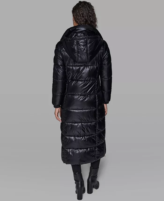 Women's Hooded Snap-Front Puffer Coat - thumbnail 3