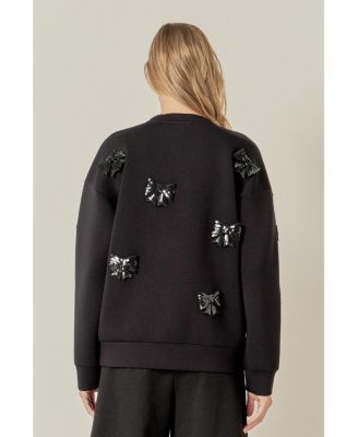 Women's Pearl Bow Scuba Sweatshirt