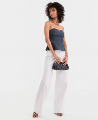 Women's Strapless Denim Peplum Top, Macy's Exclusive
