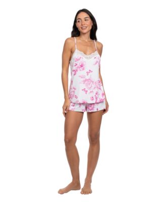 Women's Satin Toile Flight Top and Shorts, 2-Piece Set