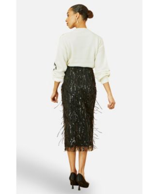 Women's Sequinned Bow Neckline Sweater