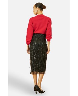 Women's Sequinned Bow Neckline Sweater