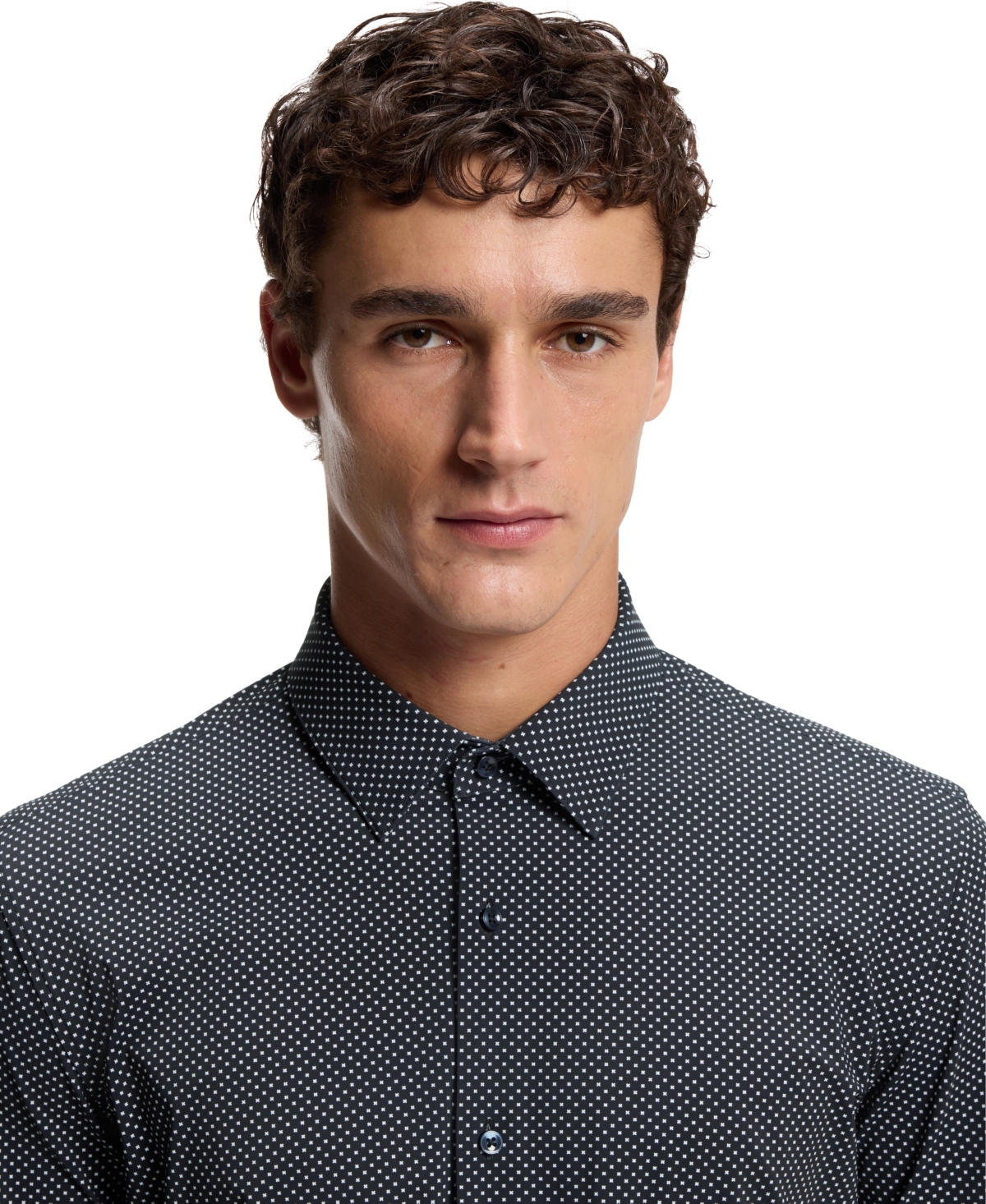 Boss by Hugo Men's Printed Performance-Stretch Jersey Slim-Fit Dress Shirt