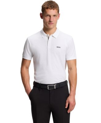 Men's Printed Pattern Cotton-Pique Polo Shirt