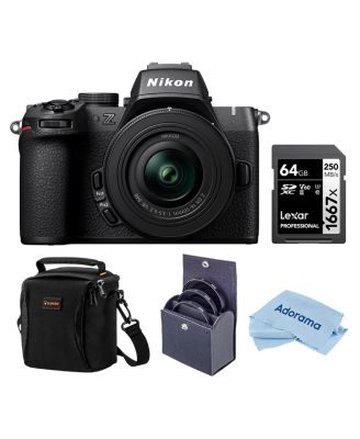 Z50II Mirrorless Camera with NIKKOR Z DX 16-50mm f/3.5-6.3 VR Lens, Bundle with 64GB Memory Card, 46mm Filter Kit and Bag