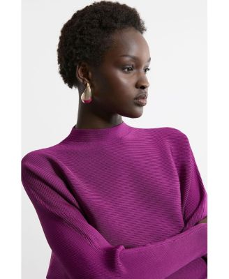 Women's Drape Knit Bat Wing Pencil Midi Dress