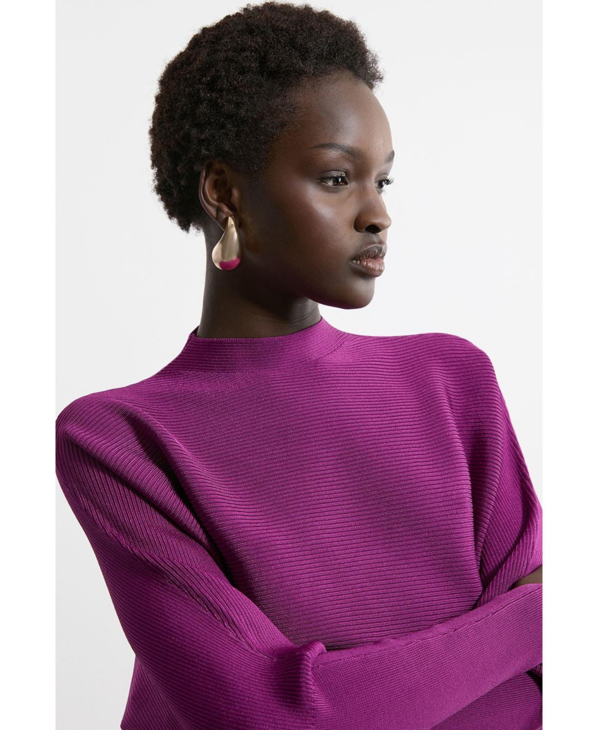 Karen Millen Women's Drape Knit Bat Wing Pencil Midi Dress