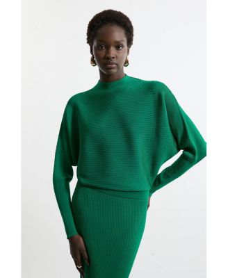 Women's Drape Knit Bat Wing Pencil Midi Dress