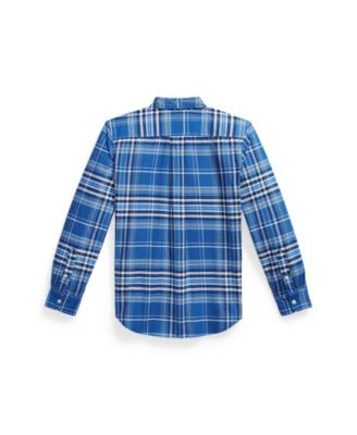 Boys' 8-20 Plaid Cotton Oxford Shirt