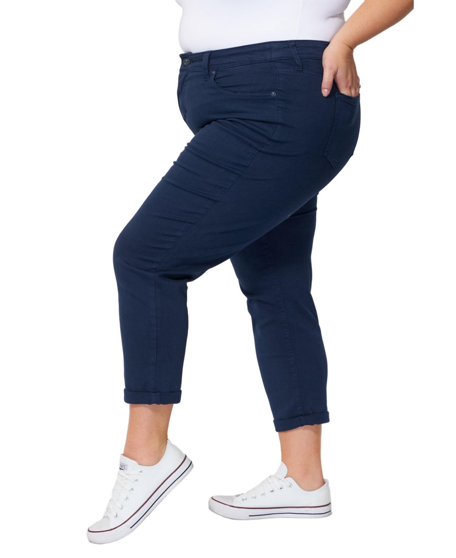 Women's Color Mid Rise Boyfriend rolled in 25.5" inseam Pant