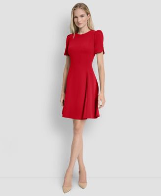 Women's Short Sleeve Fit and Flare Dress