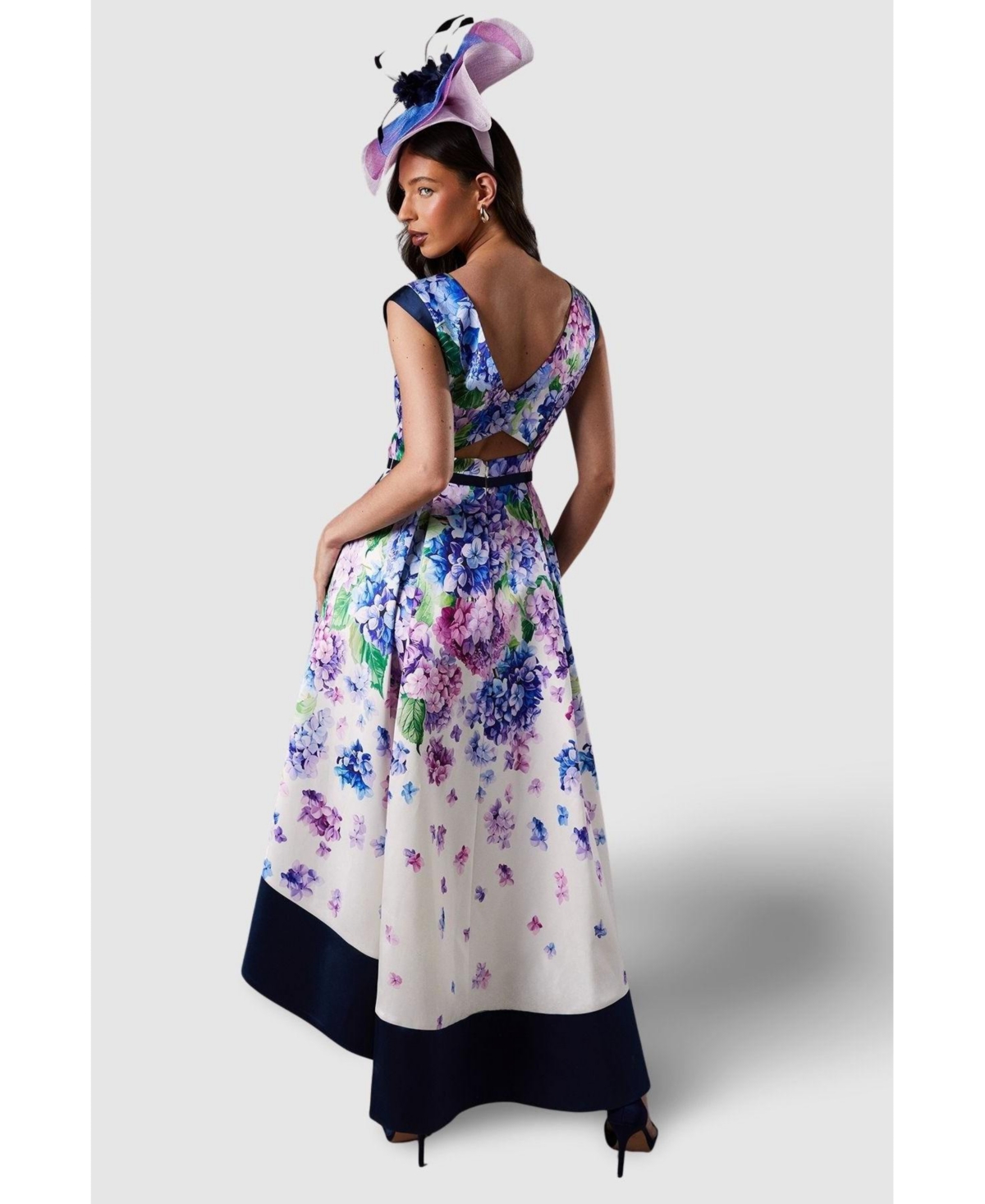 Coast Women's Twill Hi-Lo Floral Midi Dress