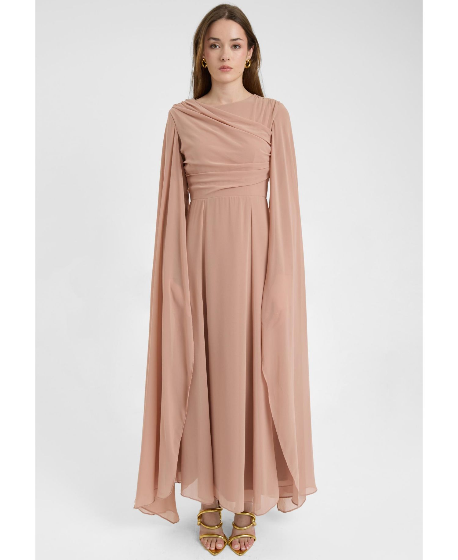 Women's Modest Chiffon Dress Maxi With Wrap Style Top