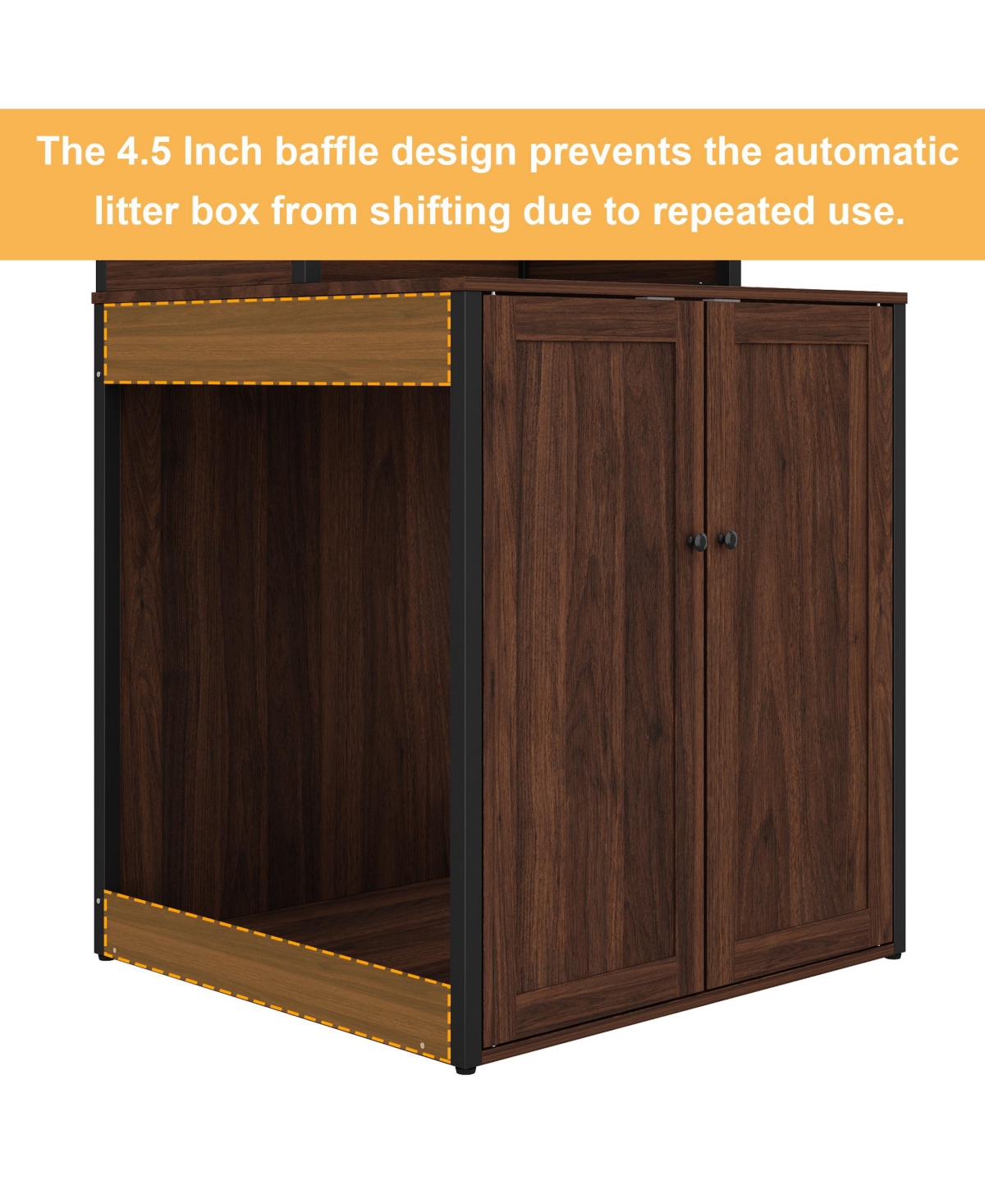 Homsee Storage Cabinet with Shelves, Large Open Storage & Doors Used for Pet