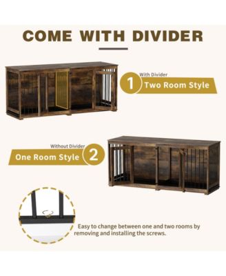 Dog Crate Furniture with Trays and Divider for Large Medium Dog