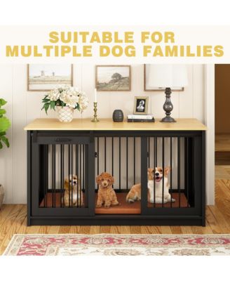 Dog Kennel Furniture, Pet Dog Cage with Sliding Door for Large Medium Small Dogs