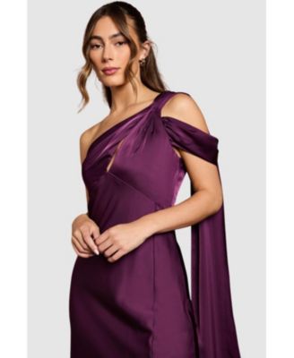 Women's Satin Fishtail Maxi Dress