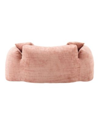 Streamdale Pink curved two-person compress sofa with armrests and two pillows