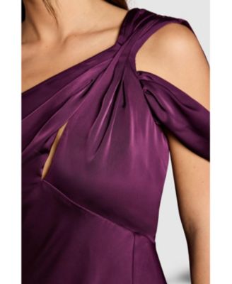Women's Satin Fishtail Maxi Dress