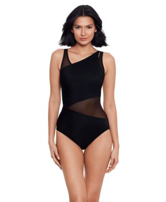 Miraclesuit - Mesh-Cutout Tummy-Control One-Piece Swimsuit