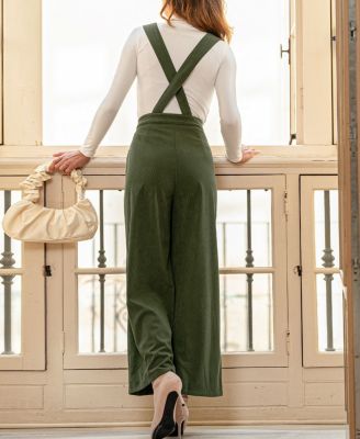 Women's Deep V-Neck Wide Leg Jumpsuit