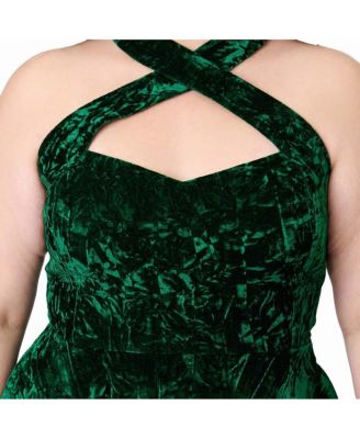 Plus Size Criss Cross Halter Rita Flare Dress