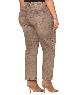Plus Size Embellished Boyfriend Jeans