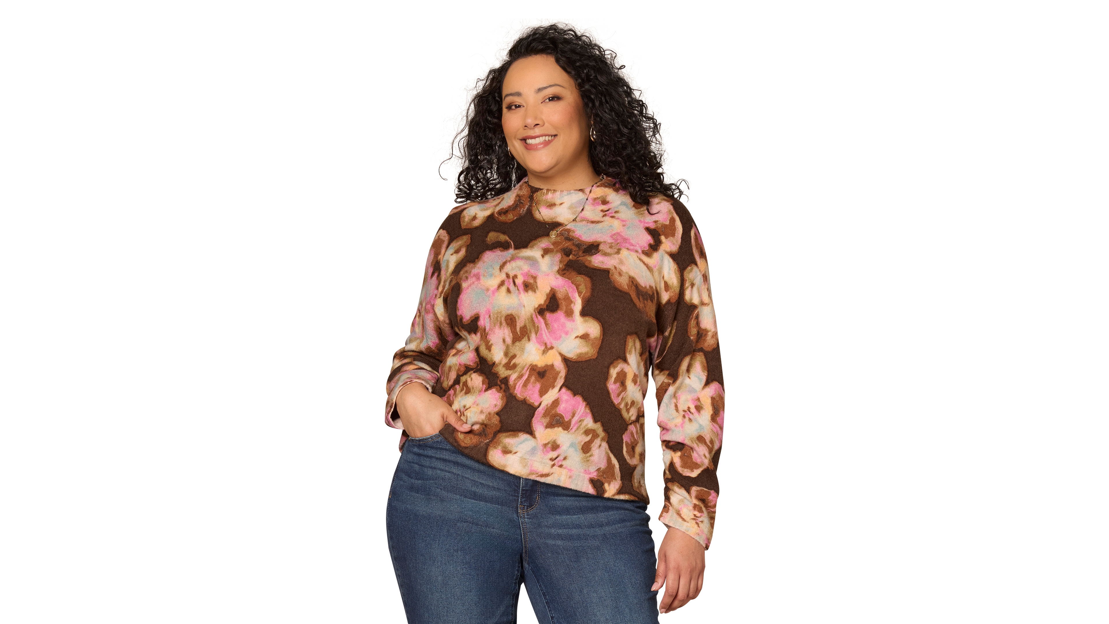 Democracy Plus Printed Long-Sleeve Sweater