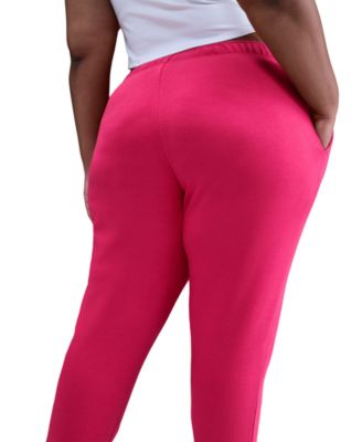 Plus Size Active Sportswear Club Mid-Rise Fleece Jogger Pants