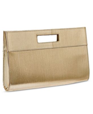 Remy Embossed Stripe Leather Clutch