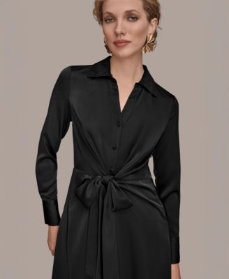Women's Tie Front Shirt Dress