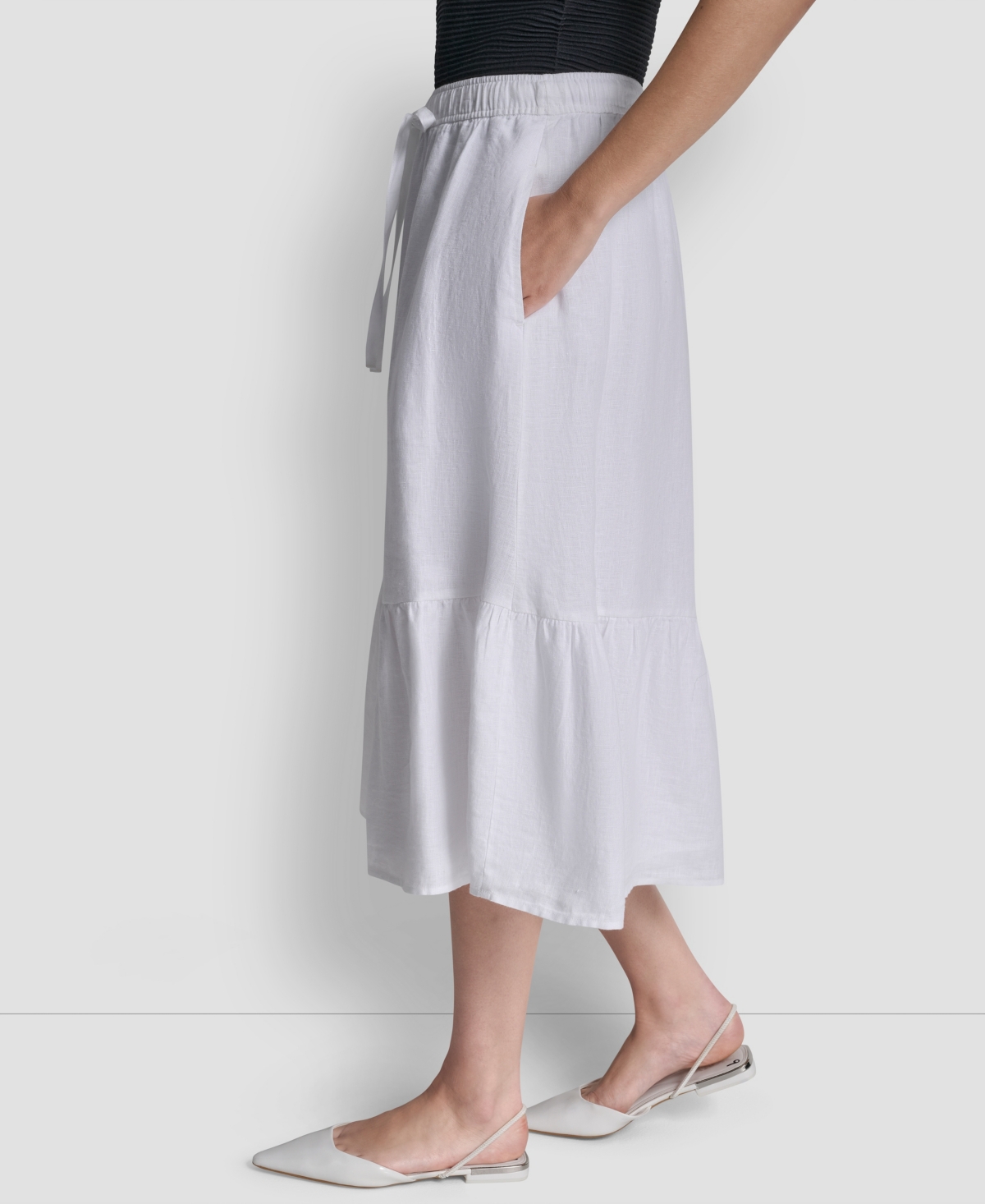 Dkny Women's A-line Pull-on Skirt In White